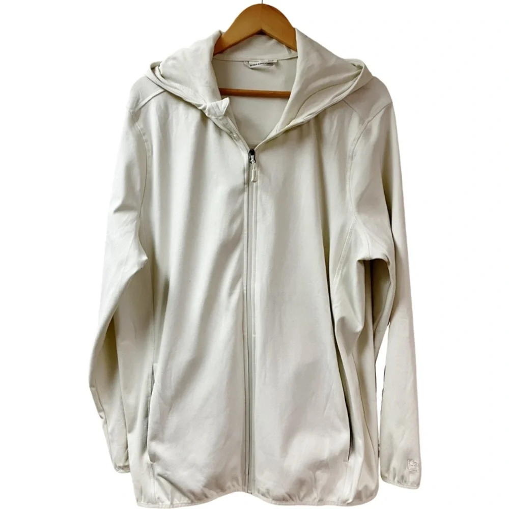 Hiking Comfort Outdoor Supply Company Full Zip Hooded Jacket Large Creme Pocket